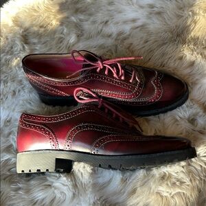 Like new Vintage Y2K Sperry Top-Sider burgundy Lug Sole Oxfords wingtips size 7